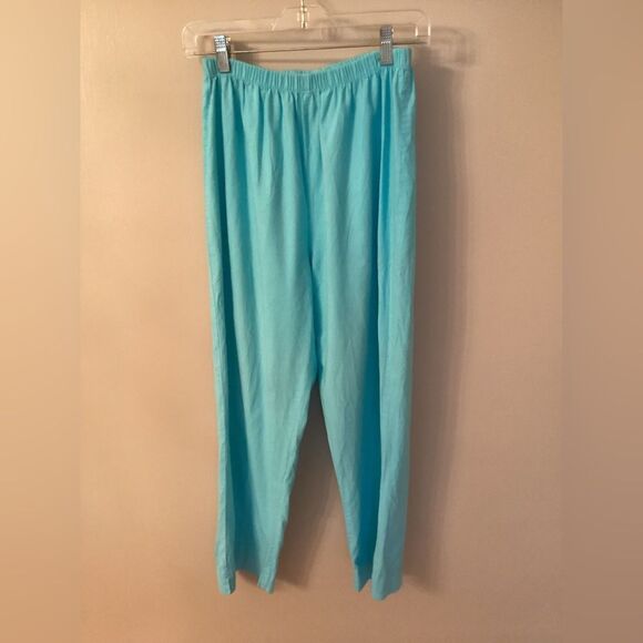 FRESH PRODUCE SIZE MEDIUM BRIIGHT BLUE COTTON CROPPED PULL ON PANTS STRAIGHT LEG - Picture 1 of 8